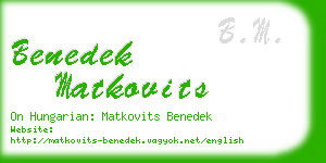 benedek matkovits business card